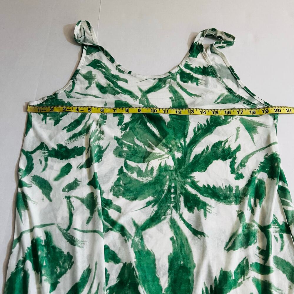 Anthropologie Mesh Floral Sleeveless Midi Dress One Size NWT Green Cream - Picture 7 of 9